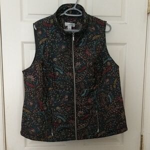 CJ Banks Multicolor Floral Vest